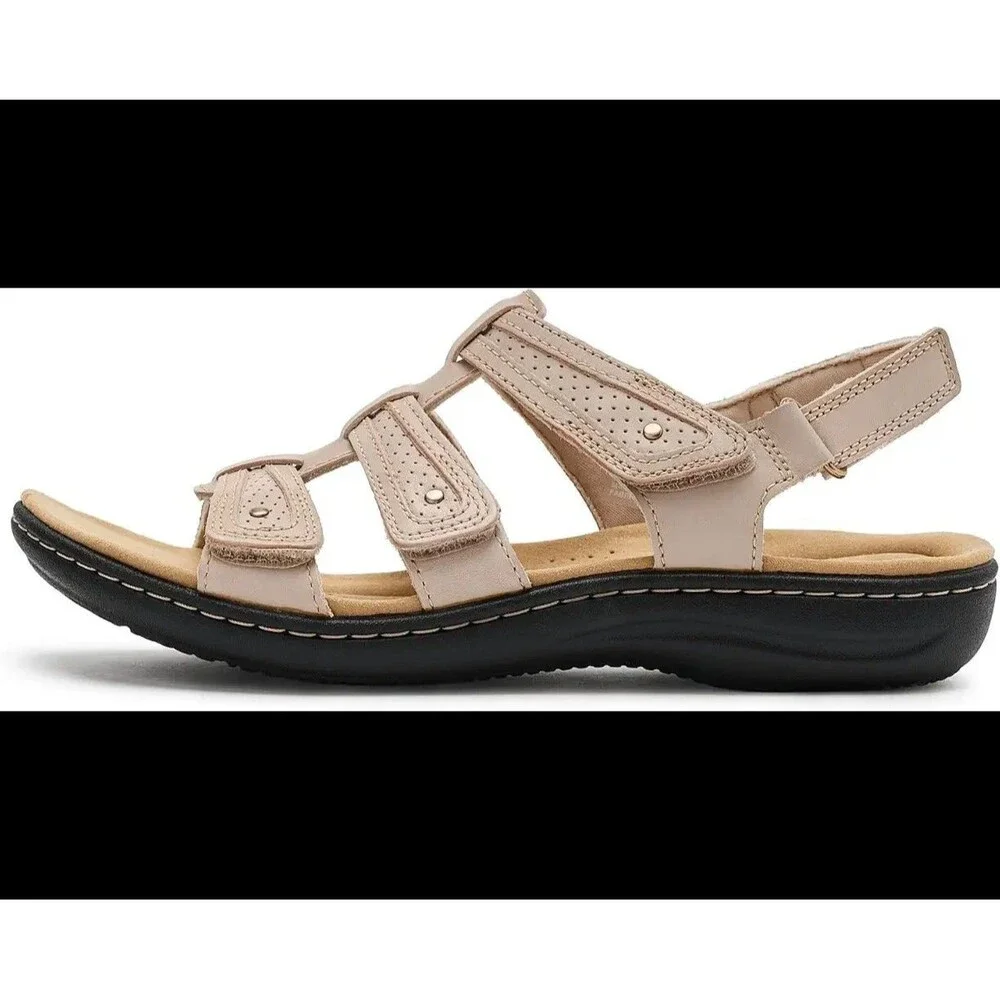 New Clarks Collection Women's April Belle Flat Sandal Laurieann Ivy US 11M